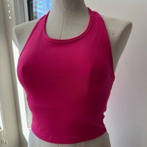 Beyond Yoga PowerBeyond Strive Crop Tank Top Shelf Bra PINK ENERGY Size Small